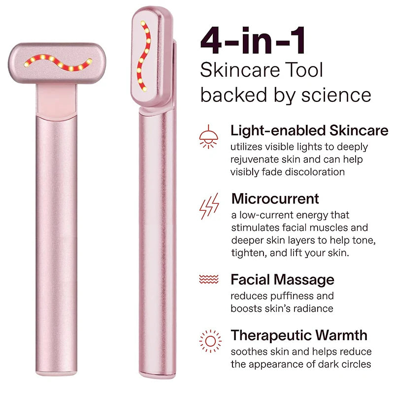 LED Microcurrent Eye Massager - Anti-Aging Facial & Neck Device