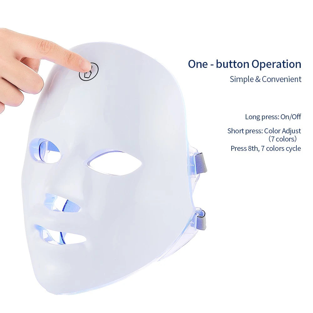 Rechargeable 7-Color LED Photon Therapy Mask